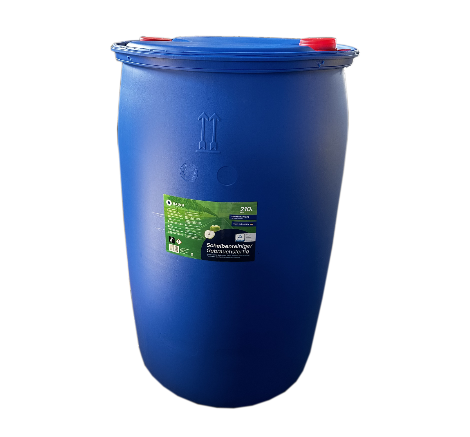 Bauer Blue - Nettoyant vitres fût plastique 210L prêt à l'emploi - parfum pomme 