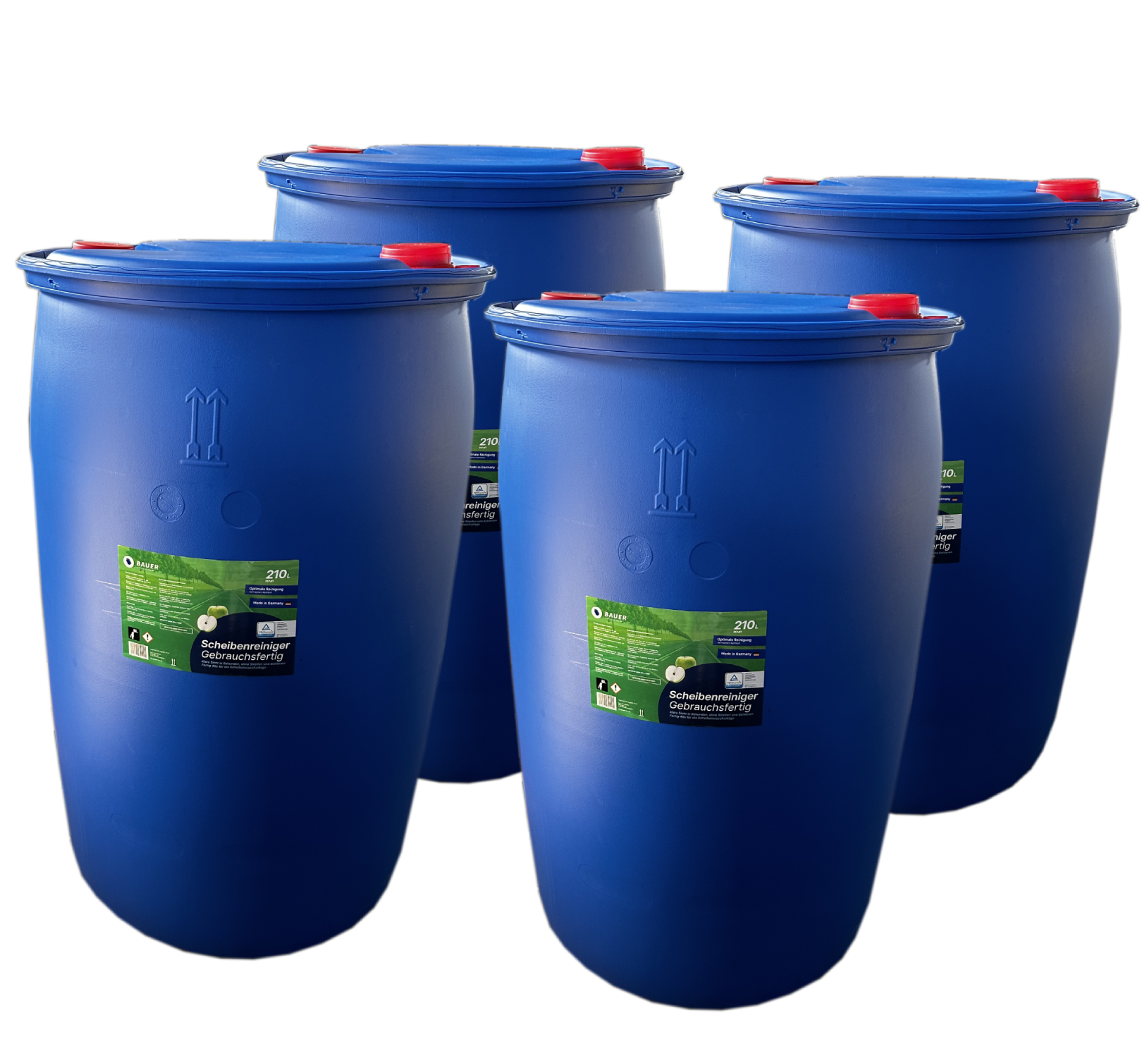 Bauer Blue - Nettoyant vitres fût plastique 210L prêt à l'emploi - parfum pomme 