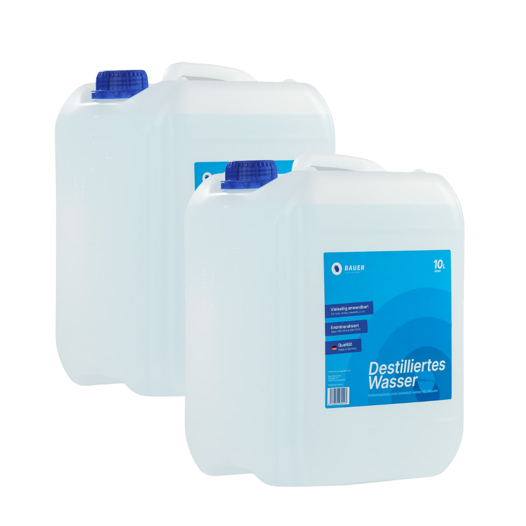 Bauer Blue - Eau distillée/déminéralisée - Bidon - Déminéralisée selon VDE 0510 et DIN 57510