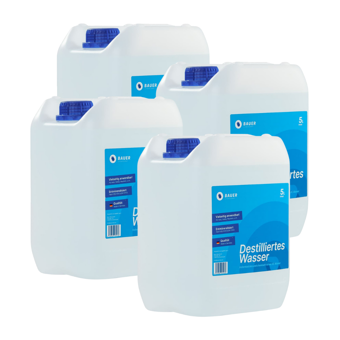 Bauer Blue - Eau distillée/déminéralisée - Bidon - Déminéralisée selon VDE 0510 et DIN 57510