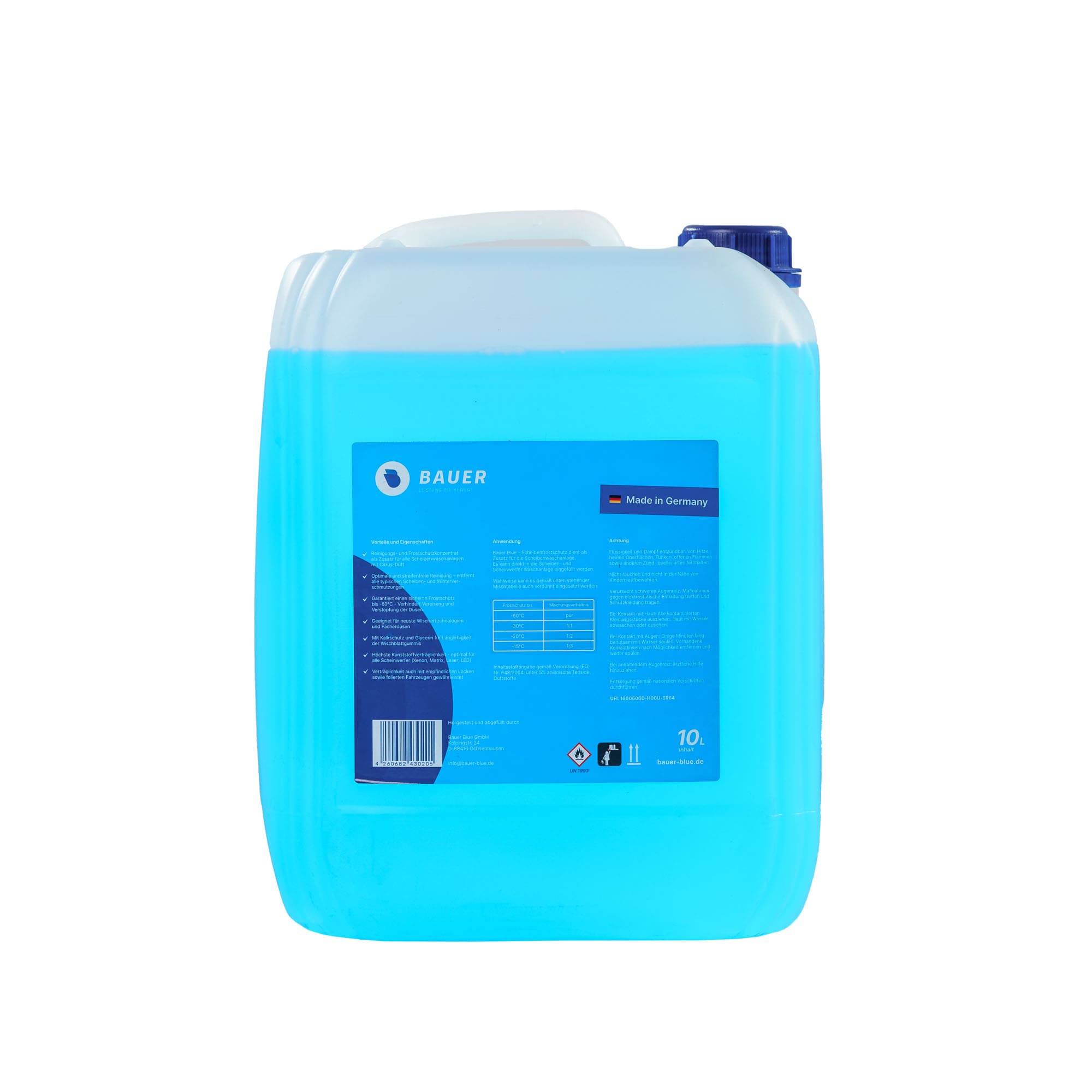 Antigel pare-brise Bauer Blue - Bidon de 5 L avec bec verseur 
